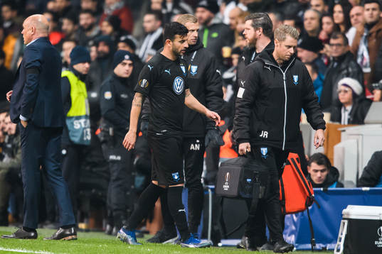 Behrang Safari of Malmö FF leaves the pitch