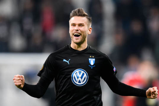 Arnór Ingvi Traustason of Malmö FF celebrates