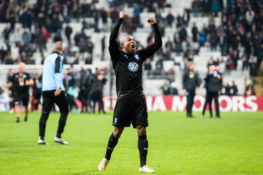 Fouad Bachirou of Malmö FF celebrates