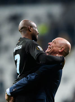 Fouad Bachirou and head coach Uwe Rösler of Malmö FF
