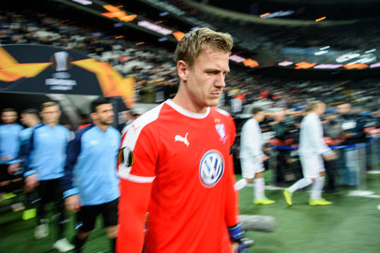 Goalkeeper Johan Dahlin of Malmö FF prior to the Europa