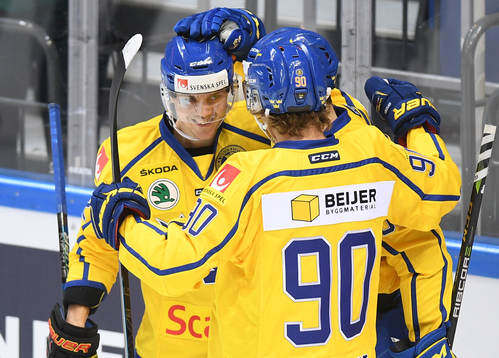 Sweden's players celebrate their goal