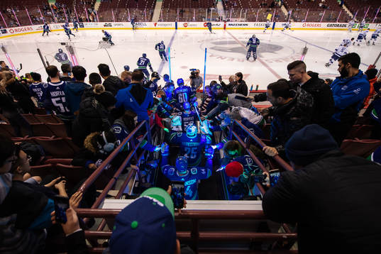 Goaltender Jacob Markström of Vancouver Canucks makes an