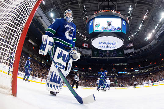 Goalkeeper Anders Nilsson of Vancouver Canucks