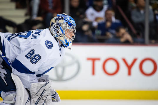 Goalkeeper Andrei Vasilevskiy of Tampa Bay Lightning