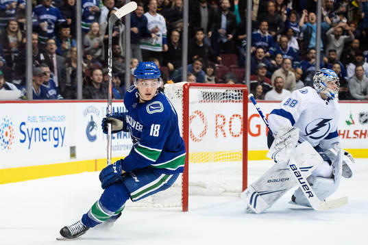 Jake Virtanen of Vancouver Canucks