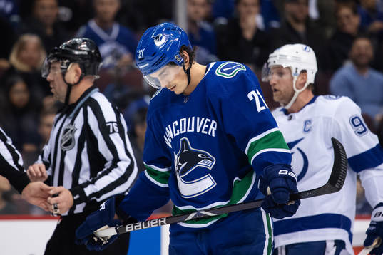 Loui Eriksson of Vancouver Canucks looks dejected