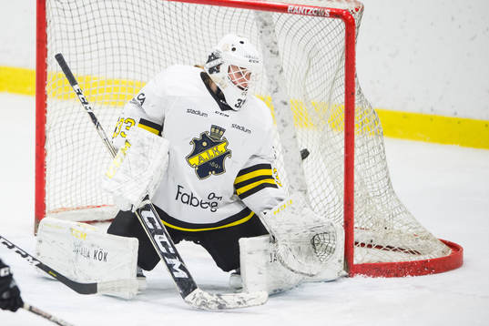 s målvakt Amanda Johansson släpper in 2-0 från