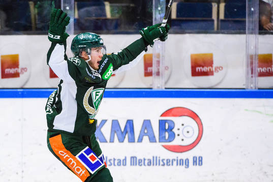 Färjestads Michael Lindqvist jublar