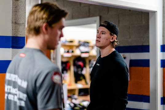 Malmö Redhawks Emil Sylvegård före ishockeymatchen i SHL