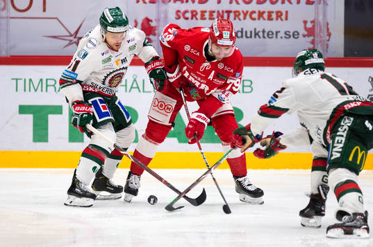 Frölundas Mats Rosseli Olsen och Timrås Ludvig Rensfeldt