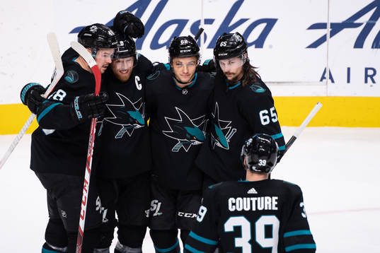 Tomas Hertl, Joe Pavelski, Kevin Labanc, Erik Karlsson and