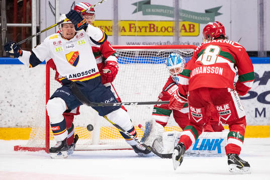 Djurgårdens Jakob Lilja och Moras Erlend Lesund och Robin