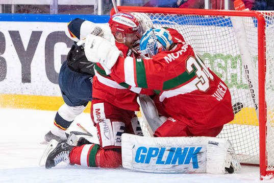 Djurgårdens Daniel Brodin och Moras Kevin Gagné och