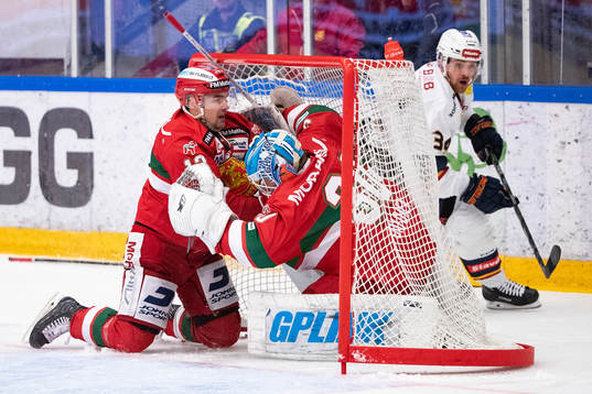 Djurgårdens Daniel Brodin och Moras Kevin Gagné och
