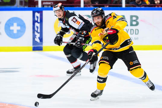 Luleås Mattias Guter och Malmö Redhawks Fredrik Händemark