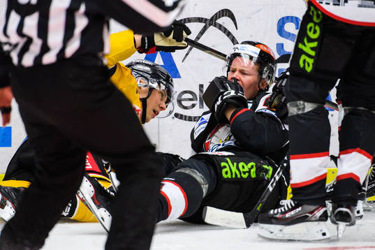 Malmö Redhawks Lars Bryggman tar sig för ansiktet