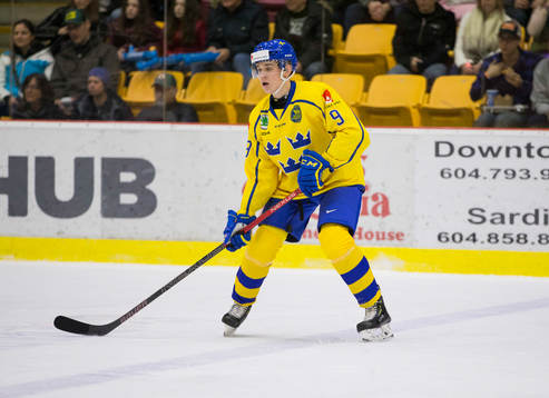 Sweden defenceman Nils Lundkvist (9)