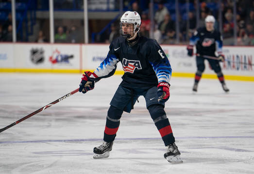 Jack Hughes #6 of the United States