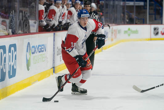 Martin Necas #18 of the Czech Republic