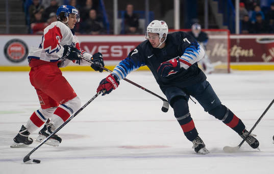 Quinn Hughes #7 of the United States