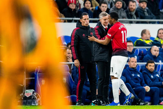 Ole Gunnar Solskjær, manager of Manchester United, and