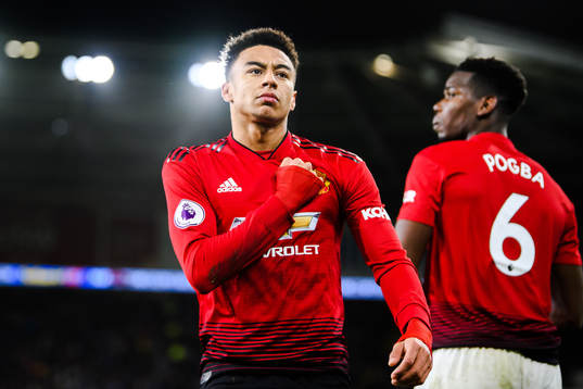 Jesse Lingard and Paul Pogba of Manchester United celebrate
