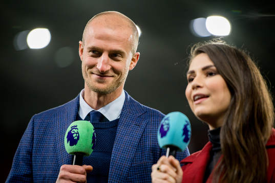 Brede Hangeland and Ingrid Halstensen of TV 2