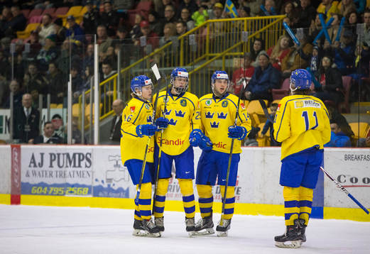 Sweden defenceman Filip Westerlund (16)  and defenceman