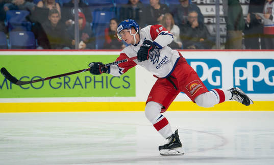Martin Necas #18 of the Czech Republic