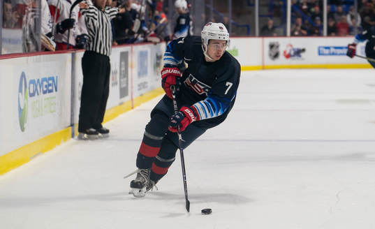 Quinn Hughes #7 of the United States