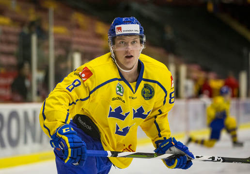 Sweden defenceman Rasmus Sandin (8)  in action  against
