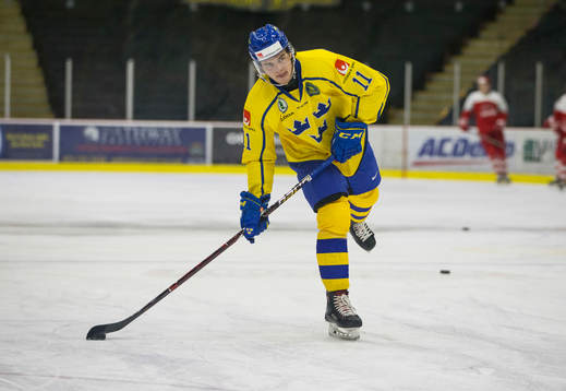 Sweden forward Samuel Fagemo (11)  in action  against