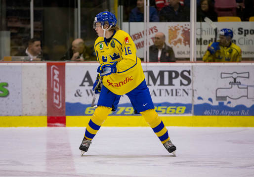 Sweden defenceman Filip Westerlund (16)