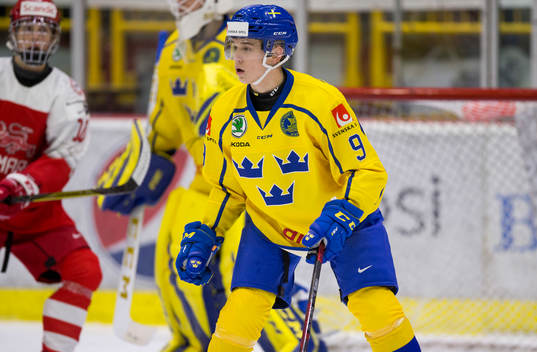 Sweden defenceman Nils Lundkvist (9)