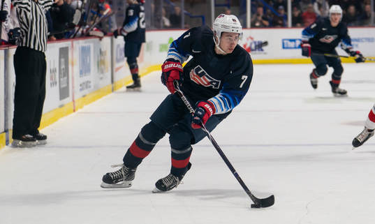 Quinn Hughes #7 of the United States