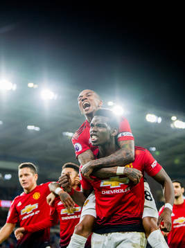 Ashley Young and Paul Pogba of Manchester United celebrate