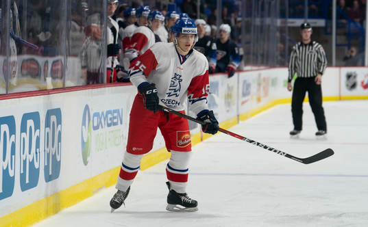 Jakub Lauko #15 of the Czech Republic