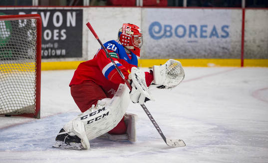 Russia goalie Petr Kochetkov (20)