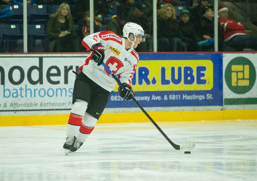 Switzerland defenceman Tim Berni (21)