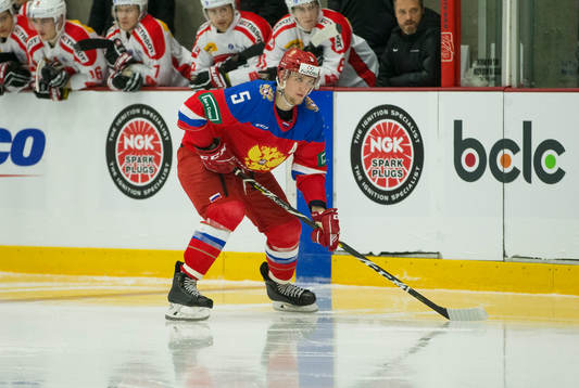 Russia defenceman Dmitrii Samorukov (5)