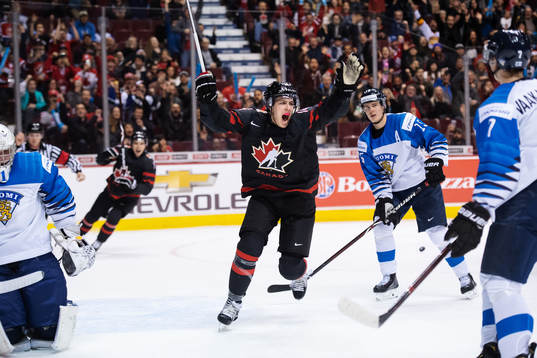 Maxime Comtois of Canada celebrates