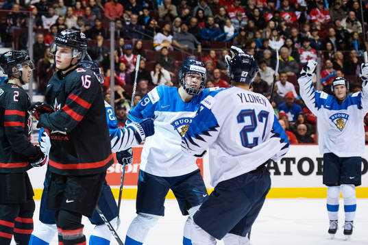 Anton Lundell of Finland celebrates