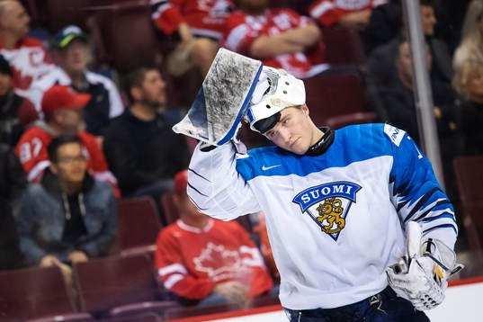Goaltender Ukko-Pekka Luukkonen of Finland