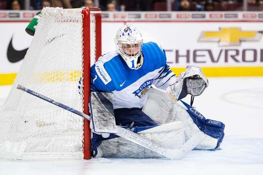 Goaltender Ukko-Pekka Luukkonen of Finland