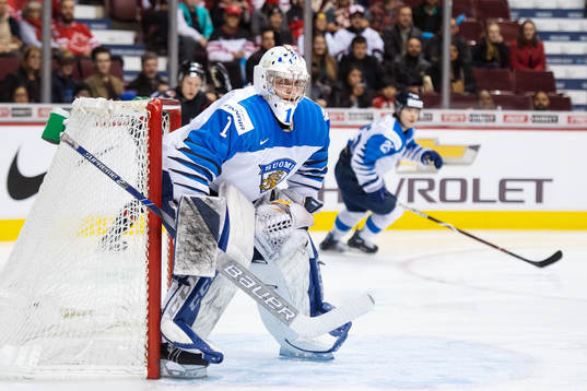 Goaltender Ukko-Pekka Luukkonen of Finland