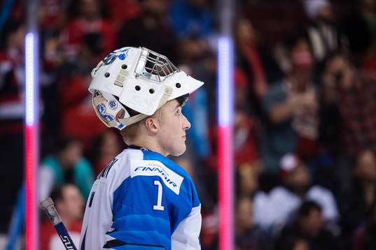 Goaltender Ukko-Pekka Luukkonen of Finland