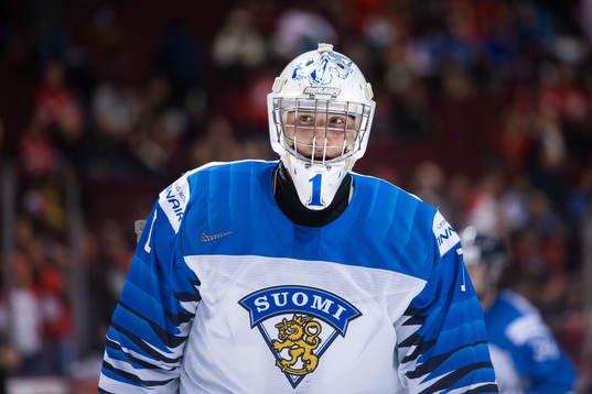 Goaltender Ukko-Pekka Luukkonen of Finland
