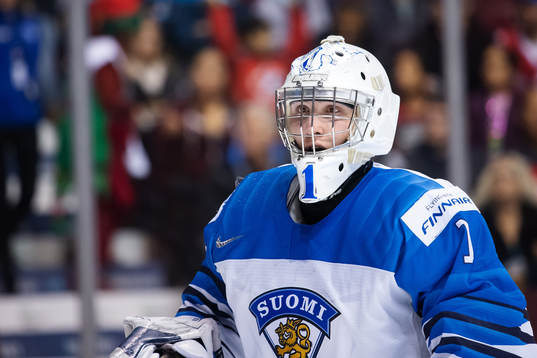 Goaltender Ukko-Pekka Luukkonen of Finland