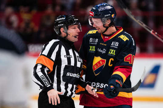 Domare Wolmer Edqvist och Djurgårdens Jacob Josefson